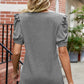 Round Neck Ruffle Trim Short Sleeve T-Shirt