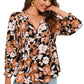 Floral Tie Neck Babydoll Blouse