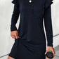 Ruffled Round Neck Long Sleeve Mini Dress