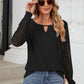 Cutout Round Neck Long Sleeve T-Shirt