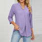 Eyelet Three-Quarter Sleeve Blouse