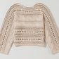 Openwork Cable Knit Long Sleeve Sweater