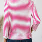 Heart Striped Round Neck Long Sleeve T-Shirt