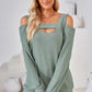 Cutout Square Neck Cold Shoulder T-Shirt