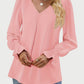 V-Neck Flounce Sleeve Top