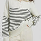 Striped Half Zip Long Sleeve Sweater