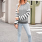 Striped Round Neck Dropped Shoulder Sweater