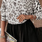 Leopard Boat Neck Long Sleeve Knit Top