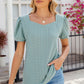 Eyelet Puff Sleeve T-Shirt