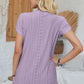 Decorative Button Eyelet V-Neck Short Sleeve T-Shirt