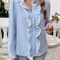 Textured Lace Detail Long Sleeve Shirt