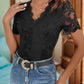 V-Neck Short Sleeve Lace Bodysuit