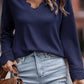 Lace Detail V-Neck Long Sleeve T-Shirt