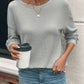 Round Neck Dropped Shoulder Long Sleeve T-Shirt