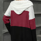 Color Block Hooded Long Sleeve T-Shirt