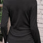 Full Size Ruched V-Neck Long Sleeve T-Shirt