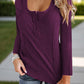 Full Size Scoop Neck Long Sleeve T-Shirt