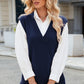 Side Slit V-Neck Sweater Vest