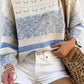 Contrast Round Neck Long Sleeve Sweater