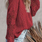 Openwork Round Neck Long Sleeve Sweater