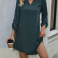 Printed V-Neck Long Sleeve Mini Dress