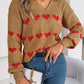 Heart Johnny Collar Long Sleeve Sweater