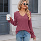 Lace Detail V-Neck Long Sleeve T-Shirt