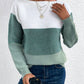 Color Block Drop Shoulder Long Sleeve Sweater