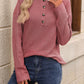 Half Button Long Sleeve T-Shirt