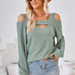 Cutout Square Neck Cold Shoulder T-Shirt