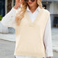 Side Slit V-Neck Sweater Vest