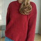 Solid Color Round Neck Long Sleeve Sweater