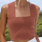 Square Neck Wide Strap Tank