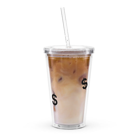 Dollars Clear Plastic Tumbler