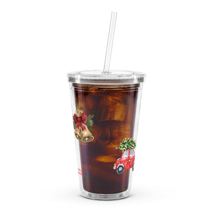 Santa Clear Plastic Tumbler