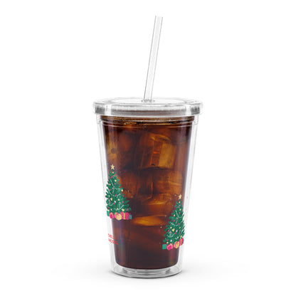 Christmas Tree Clear Plastic Tumbler