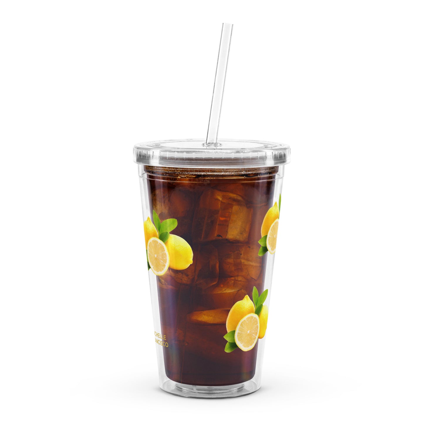 Lemons Clear Plastic Tumbler