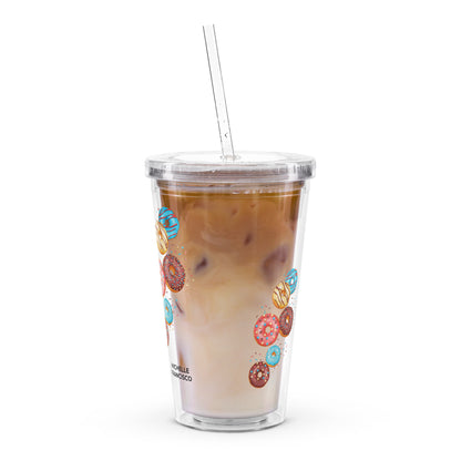 Donuts Clear Plastic Tumbler