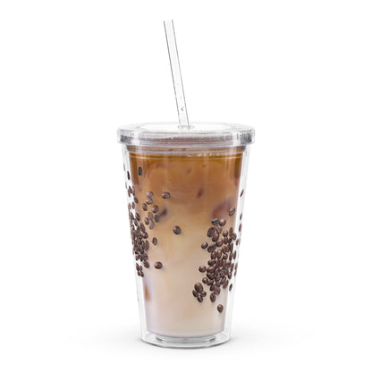 Coffee Beans Clear Plastic Tumbler