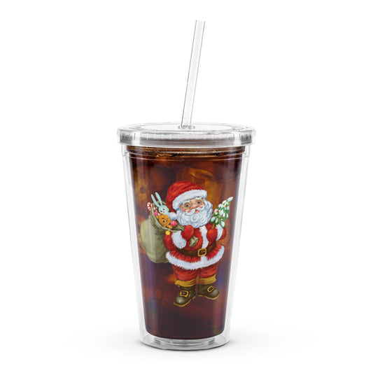 Santa Clear Plastic Tumbler