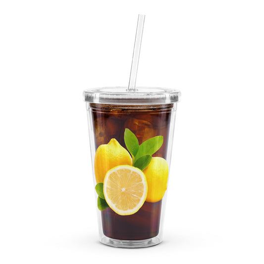 Lemons Clear Plastic Tumbler