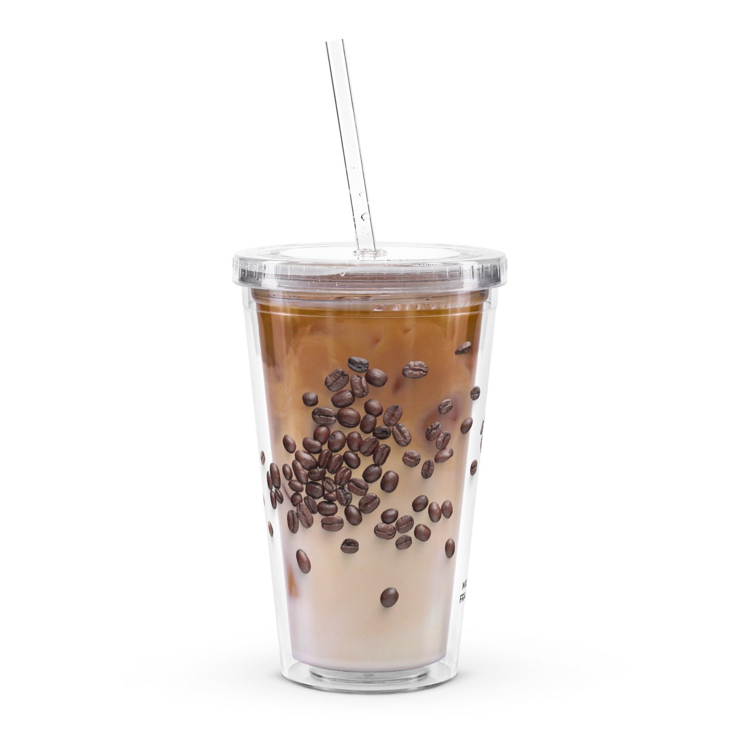 Coffee Beans Clear Plastic Tumbler