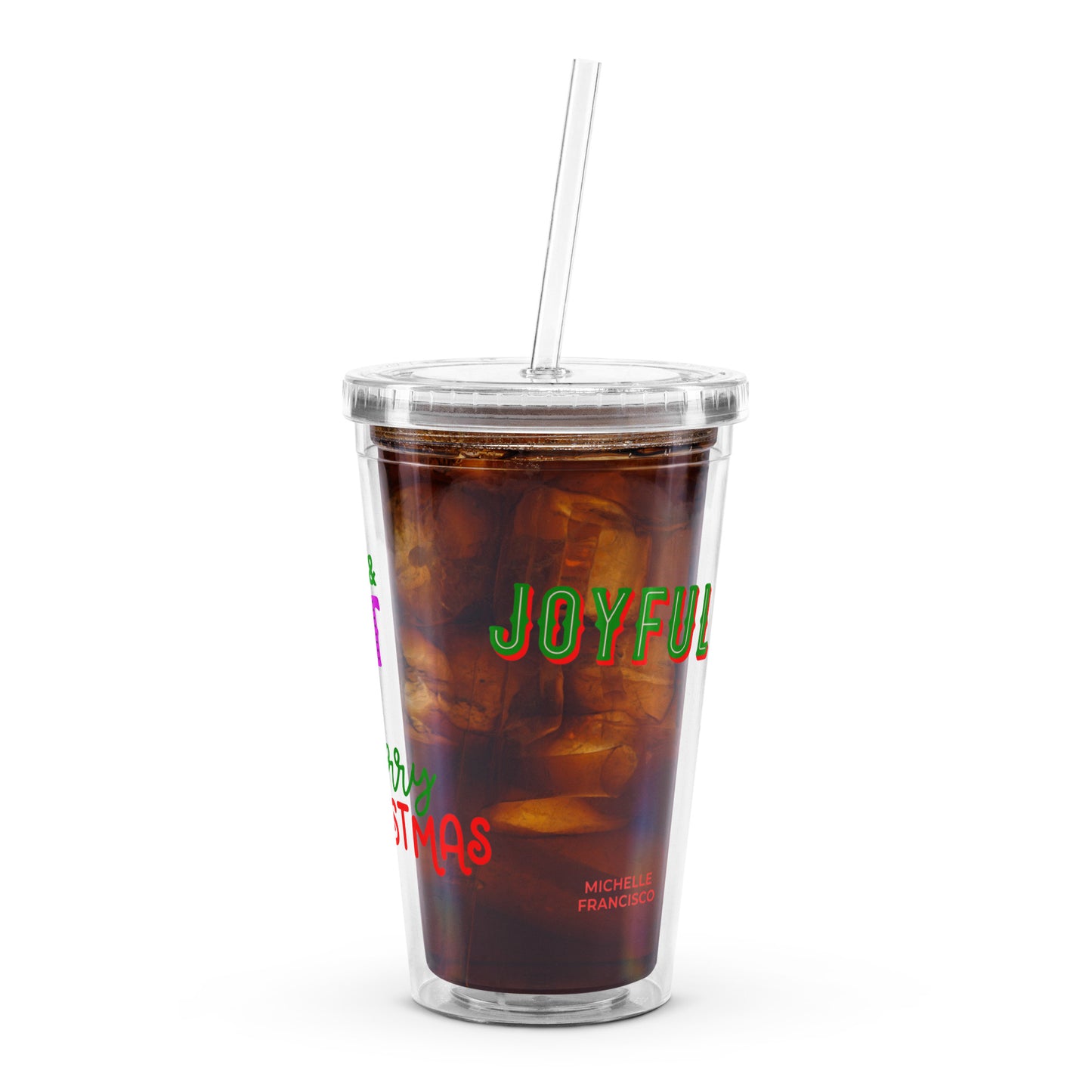 Christmas Vibes Clear Plastic Tumbler