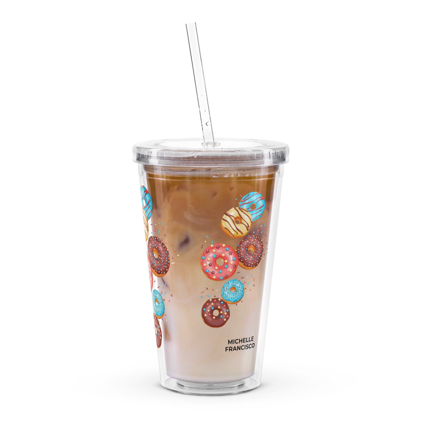 Donuts Clear Plastic Tumbler