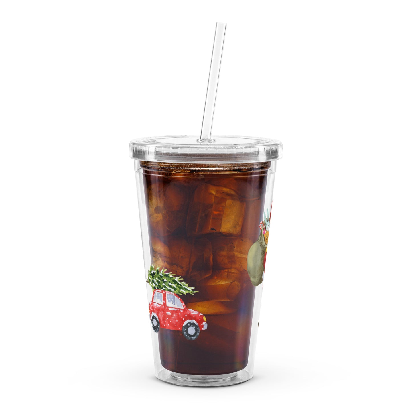 Santa Clear Plastic Tumbler