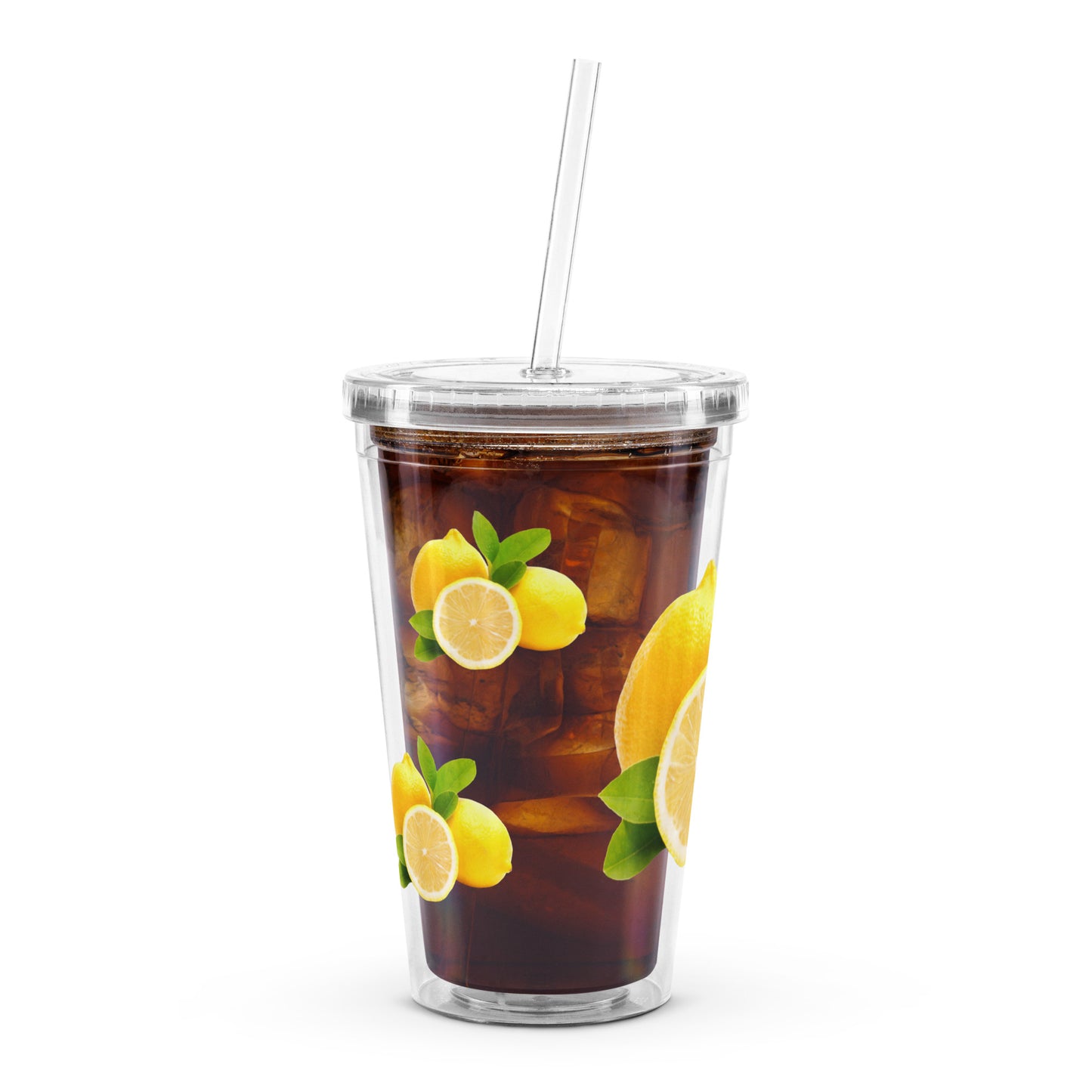 Lemons Clear Plastic Tumbler