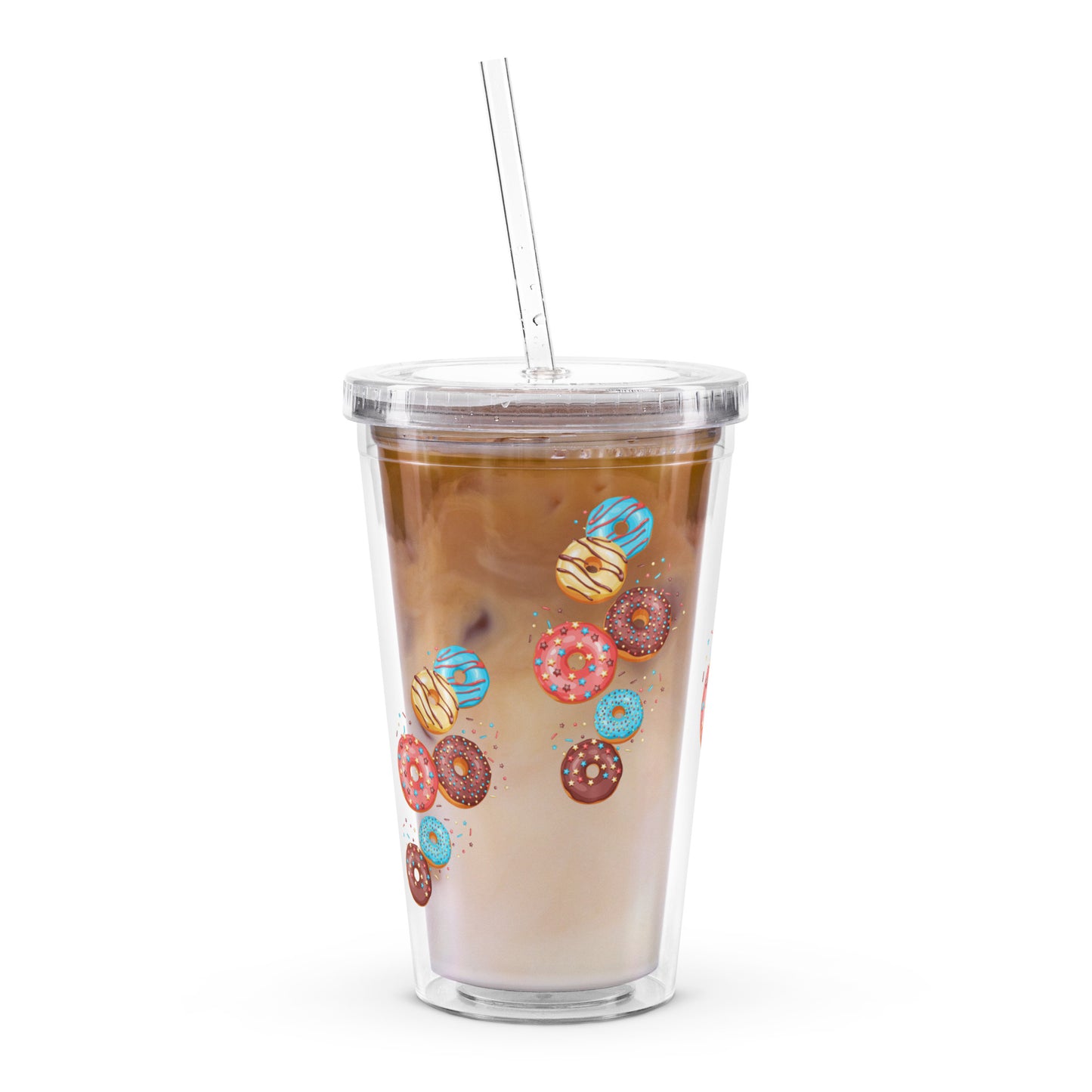 Donuts Clear Plastic Tumbler