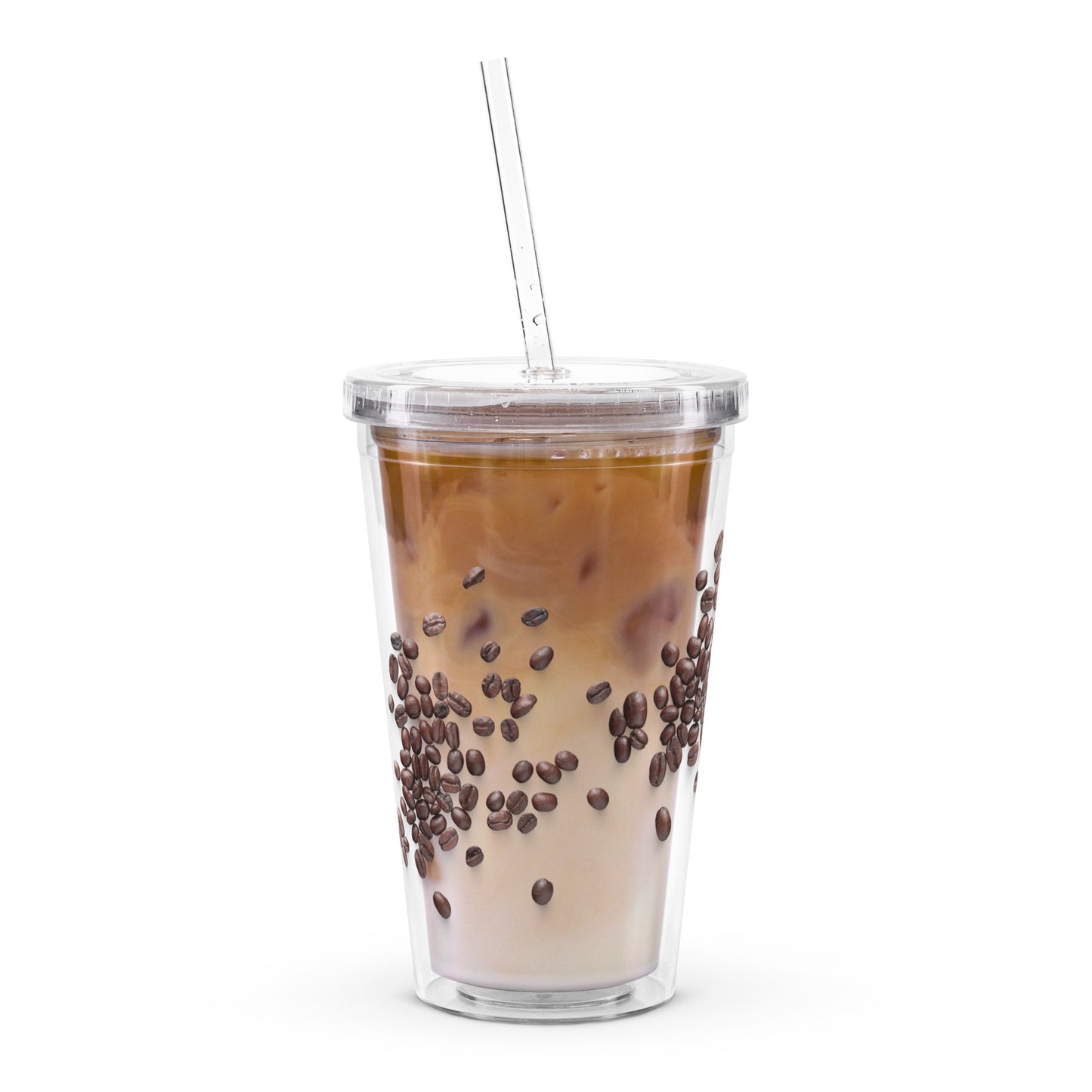 Coffee Beans Clear Plastic Tumbler