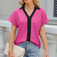 Eyelet Johnny Collar Short Sleeve T-Shirt