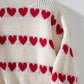 Heart Turtleneck Dropped Shoulder Sweater